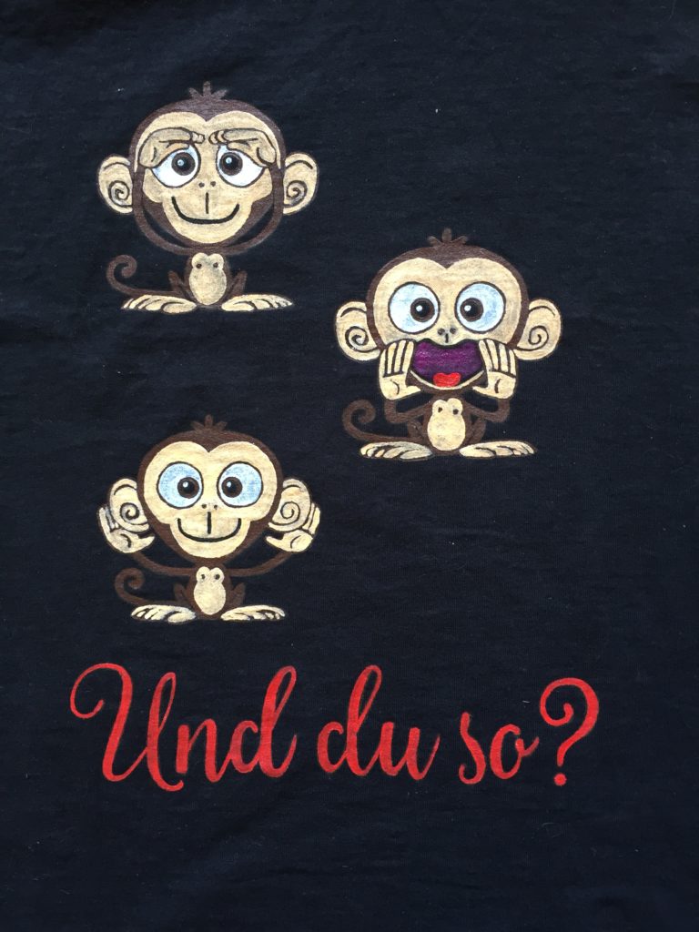 Drei Affen Shirt - Stoffe bemalen