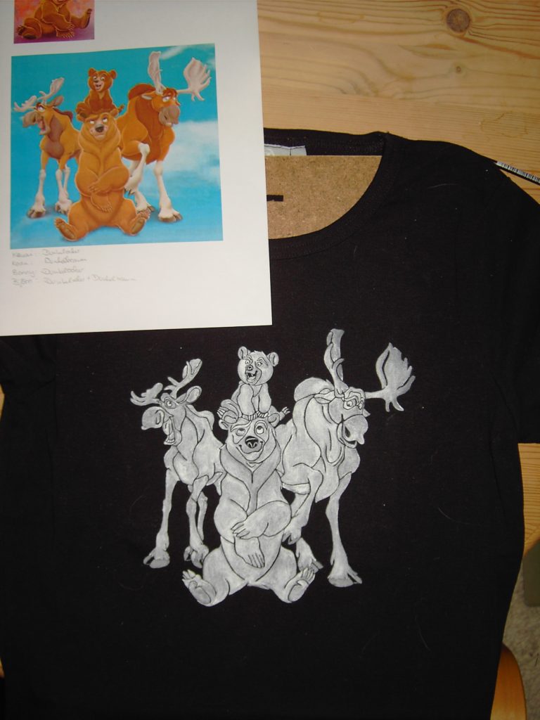 Bärenbrüde T-Shirt - Stoffe bemalen - selbstbemaltes Shirt