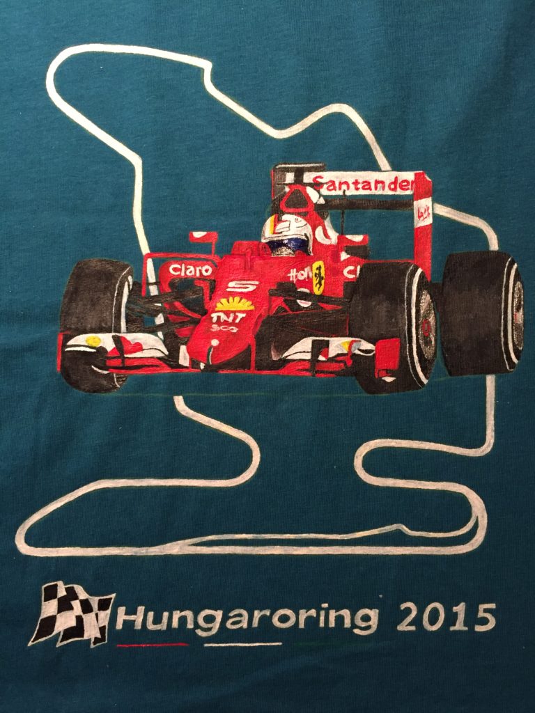 Ferrari Hungaroring 2015 Vettel Sieg - Shirt selbstgemalt