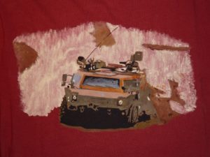 Fennek Shirt - Fuchs und Panzer - Stoffe bemalen - selbst bemaltes Shirt